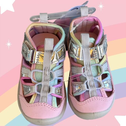 OshKosh B’gosh Rainbow Sandals Shoes Toddler Size 6 Rainbow Girls Washable NWT