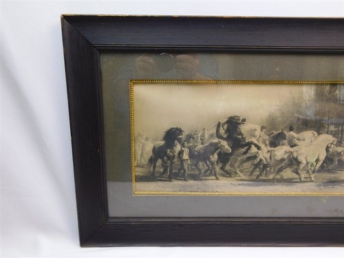 Antique B&W "The Horse Fair" 19th Century Litho Art Print Rosa Bonheur 24 x 15 - Picture 10 of 19