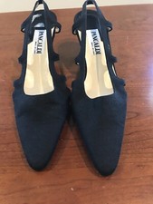 Pancaldi Black Fabric Slingbacks 8 1/2