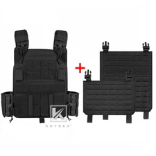 KRYDEX Plate Carrier Tactical Vest Quick Release & Laser Cut MOLLE Panel Black