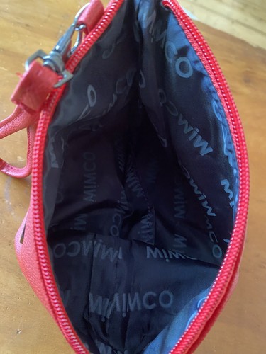 Mimco Cosmetic Bright Red Pouch With Wristlet Great Size For Travel Brand New - Picture 7 of 8