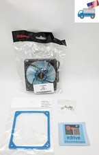 NEW Enermax 90mm Blue LED 3-pin 12V PC Case Fan UV Sensitive Anti-Vibration Pad