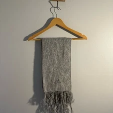 Alpaca Camargo Fringed Scarf Gray Embroidered Alpaca