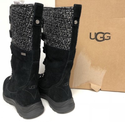 UGG Australia ATLASON FRILL Black Waterproof Suede Metallic