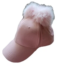 Fluffy Balls Cap, Color:  Baby-Pink