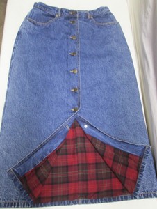 plaid jean skirt
