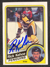 1984-85 Topps NHLPA Hockey Card Rick Kehoe #125 Hand Signed w/JSA/COA CF 71323