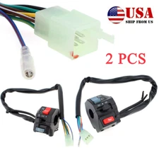 2X Motorcycle 7/8" Handlebar Horn/Low/High Beam Refit Switch Assembly Controller