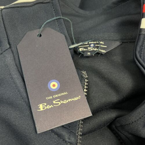 New NWT Ben Sherman Jacket Mens Extra Large Full ZIp Track Jacket Blue Red Retro - Picture 4 of 8