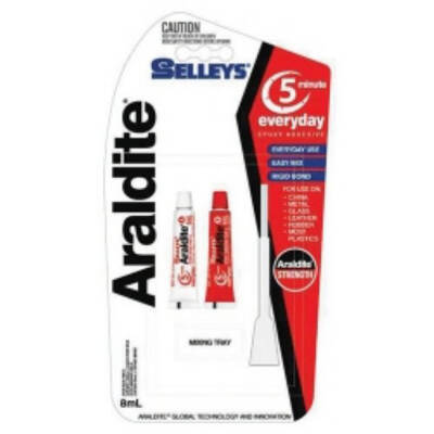 Selleys Araldite Set In 5 Minute Epoxy Adhesive For Everyday Use Dries Clear 8mL