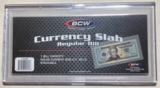BCW Deluxe Currency Slab Dollar Bill Case Regular Banknote Size Archival Holder