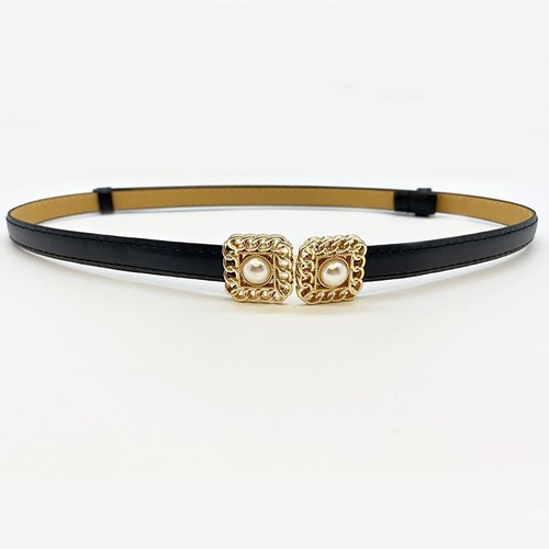 Ceinture ajustable Cummerbunds femme boucle nacrée fine ceinture PU ceinture taille - Photo 3/15