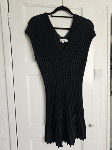 Calvin Klein Womens Sleeveless Black Sparkle Jumper Size L RN# 36543 LO9 PC734 - Afbeelding 1 van 7
