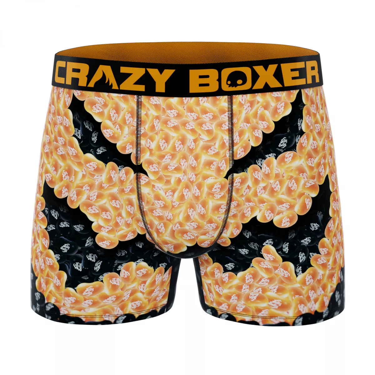 Crazy Boxers Jelly Belly Jack-O-Lantern Face Men's Boxer Briefs Orange