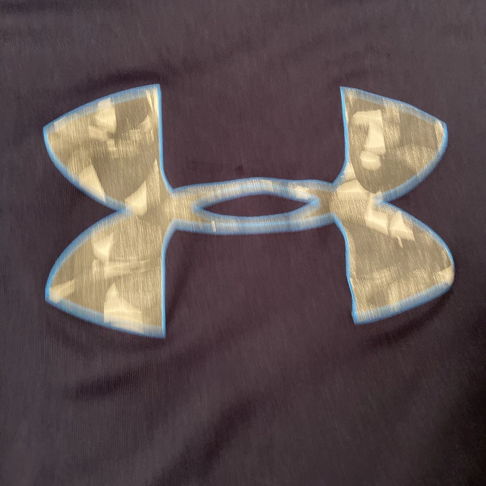 Under Armour Youth Medium HEATGEAR Dark Blue Short Sleeve Shirt  - Image 2 of 4