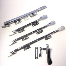 Solid Polished Chrome Victorian Casement Window Stays 8"-10" -12" - C/Fasteners