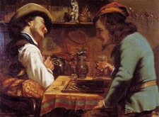 stunning  oil  painting  handpainted on canvas-The Draughts Players