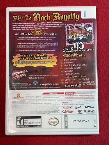 Nintendo Wii Game - Guitar Hero: Aerosmith Very Good Near Mint Disc Music Fun - Picture 2 of 4