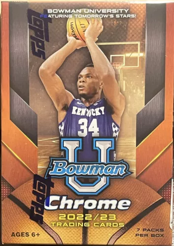 2023 Bowman Chrome U University Basketball Blaster Box Wembanyama Clark RC Auto