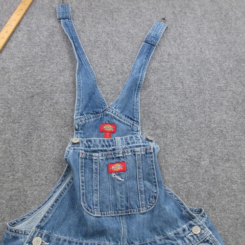 Dickies Overalls Womens XS Blue Denim Cotton Relaxed Fit Medium Wash Bib Work - Picture 6 of 14