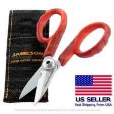 Jameson Fiber Optic Electrician Scissors Shears with Sheath Part 32-60 5-1/2 In.