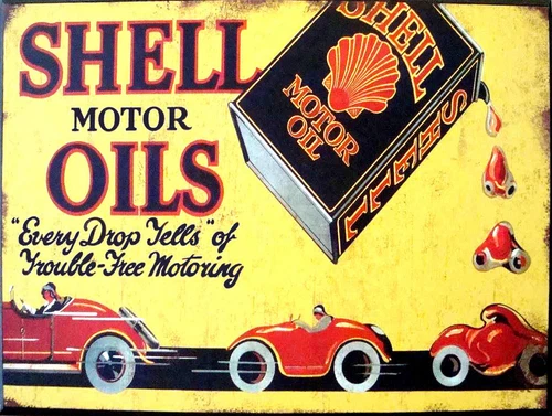 Shell Motor Oil, Retro metal Aluminium Sign vintage / man cave