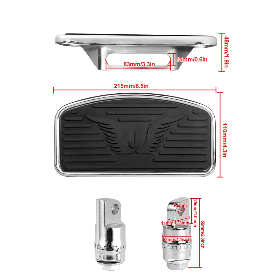 Pair Rear Passenger Floorboard Footboards For Harley Touring Sportster 883 1200 Foto 4 de 4