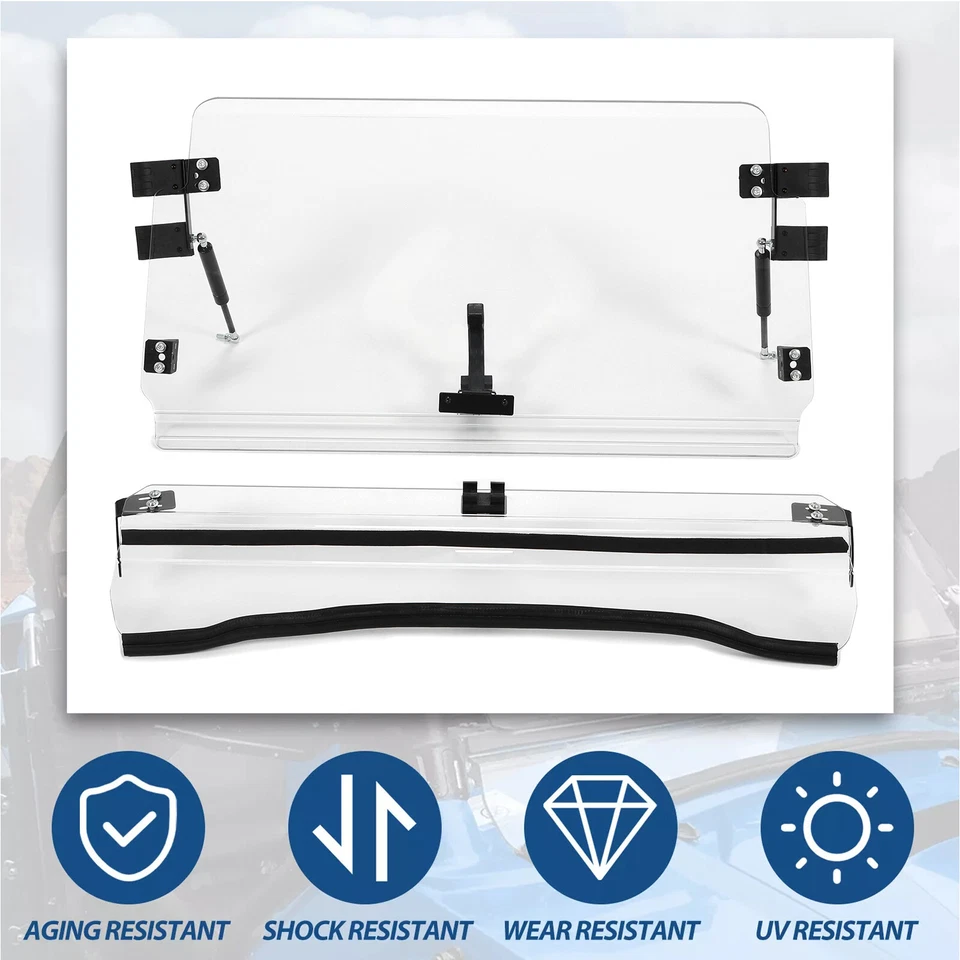 Parabrisas delantero abatible para 08-14 Polaris RZR 800/S 800/4 800/XP 900 transparente Foto 3 de 4