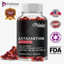 Astaxanthin 12mg - (From Haematococcus Pluvialis) Powerful Antioxidant Support