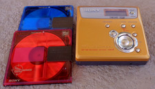 SONY MZ-N505 NETMD MDLP MD MINIDISC WALKMAN ORANGE FULLY TESTED WORKS  BLANK MD