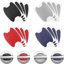 48x Carbon Fiber Car Door Handle Protector Film Anti Scratch Sticker Covers
