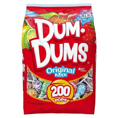 Dum Dums Original Pops, Large Variety Bag 200 Count, 33.9 oz