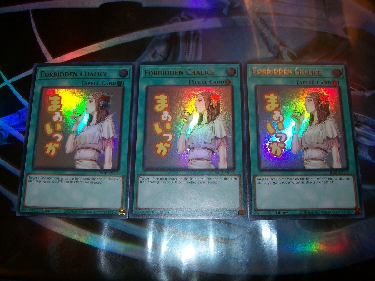 3x Forbidden Chalice 1st Edition Ultra Rare RA05-EN115 Yu-Gi-Oh 