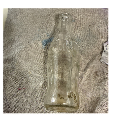 Coca-Cola Clear Glass Bottle Embossed Collectible Soda Theme