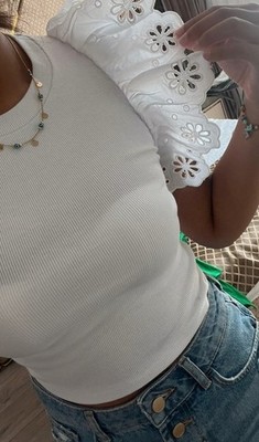 Zara Top T-Shirt Gr M Weiß