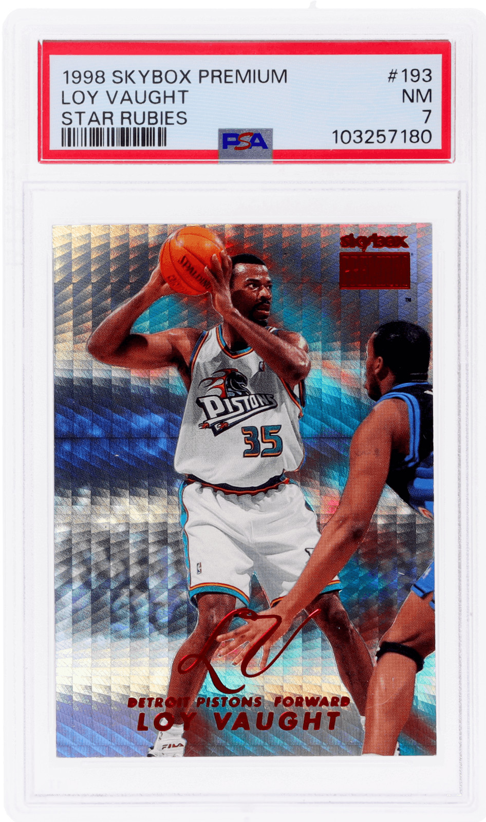 1998 Skybox Premium Loy Vaught Star Rubies #193 /50 PSA 7