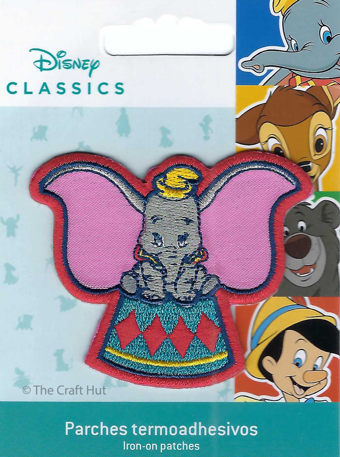 Iron or Sew On Novelty Motif Patch Mend Disney Character Dumbo New