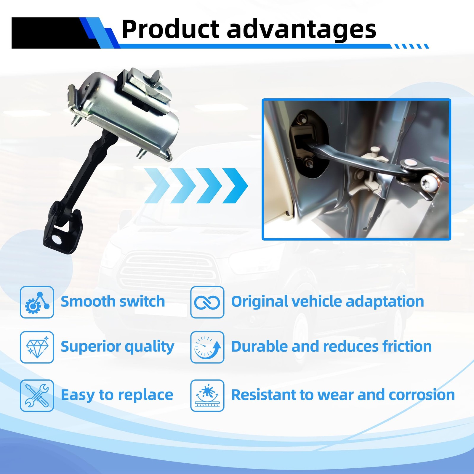 Front Door Check Stop Strap Compatible with Ford Transit MK4 V363 Bus Van Pla... thumbnail 5