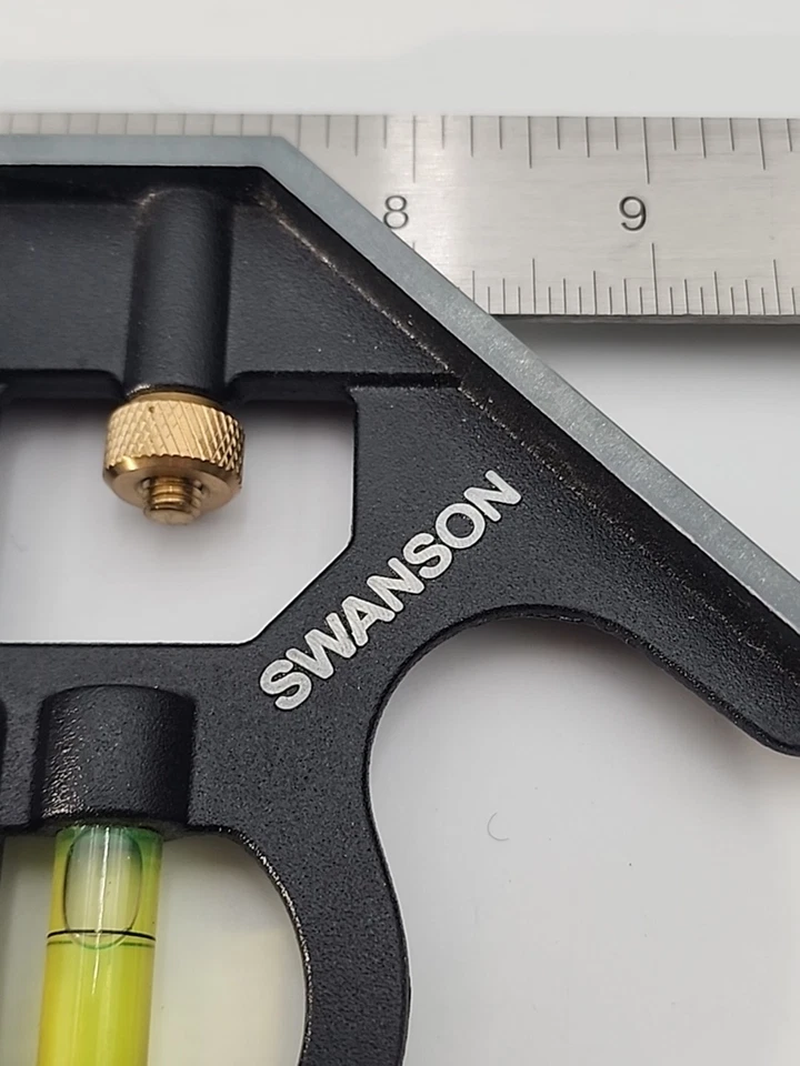 Swanson 12 Inch Combination Square w/ Stainless Steel Blade Brass Scriber TC132 - Image 2 of 4