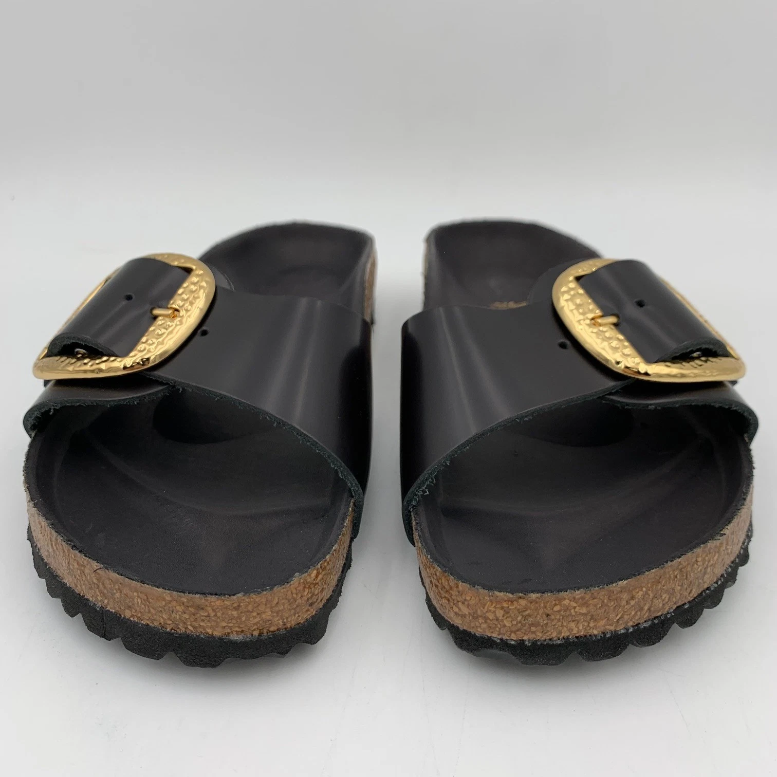 Birkenstock New w/ Box Madrid Hammered Big Buckle High Shine Espresso Leather N