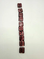 Magenta 20mm Lampwork Silver Foil Strand of 10 Beads