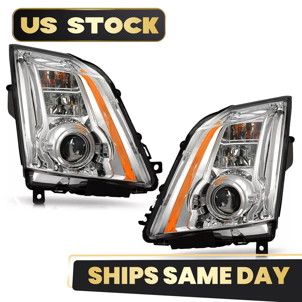 For 2008-2014 Cadillac CTS HID/Xenon Headlight w/ LED DRL w/ AFS Left+Right Pair - Imagem 2 de 4