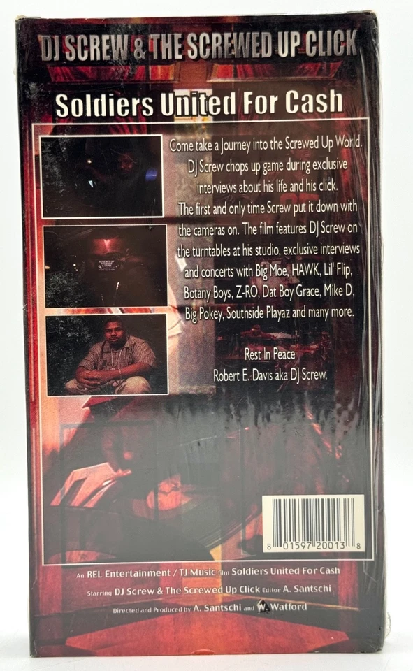 Dj Screw SEALED VHS Tape Soldiers United For Cash Z-ro Hawk Big Pokey Lil Flip Foto 3 de 4