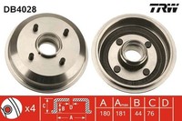 2X TRW Bremstrommel DB4028 FüR Ford Mazda