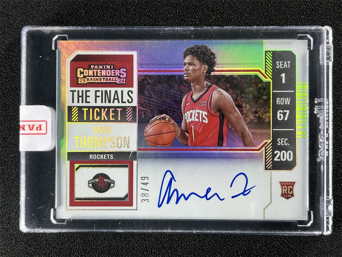 2023-24 Contenders Amen Thompson #111 Variation The Finals Ticket Auto RC /49