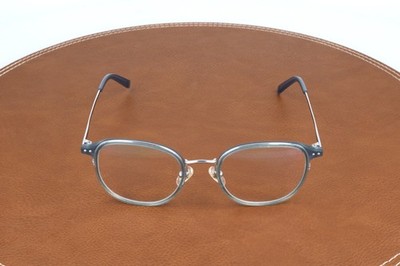 TJIN T1306-1 C2 Blue Titanium Eyeglasses Frames 52-20-145 Case