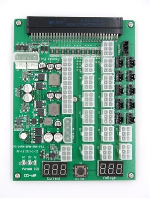Parallel Miner Break out Board ZSX ZSX-AMP with ATX & CPU power cable
