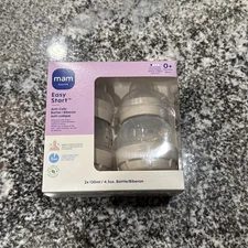 MAM Easy Start Anti-Colic Baby Bottles, 5oz 2 Count Slow Flow Nipples Brand NEW