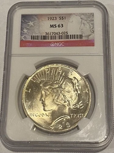 1923-S Peace Dollar NGC MS63