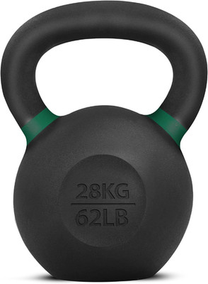 Powder Coated Kettlebell, Cast Iron Core Kettlebells with Non-Slip Handle & Flat